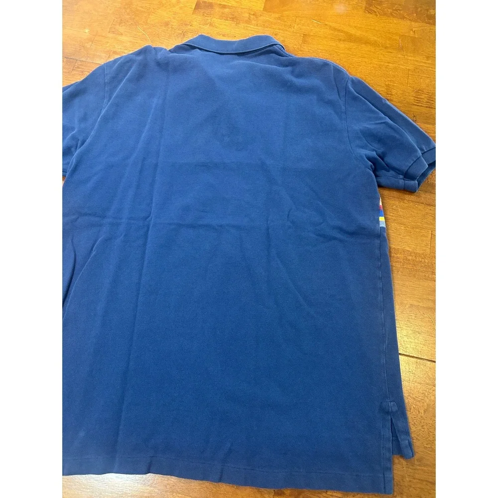 Polo Ralph Lauren Polo Shirt Mens XL Blue Aztec Stripe Southwestern Pony Logo